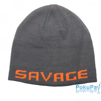 Шапка Savage Gear Logo Beanie One size Rock Grey/Orange