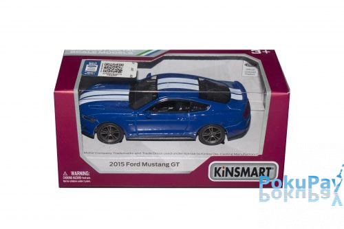 Автомодель Kinsmart (1:38) Ford Mustang GT with printing 2015 Синяя (KT5386FW)