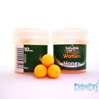 Бойли розчиннi плаваючі Grandcarp Soluble Amino Wafters Honey (Мед) 10mm 15шт (WBS034)