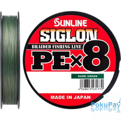 Шнур Sunline Siglon PE х8 150m темн-зеленый #0.4/0.108mm 6lb/2.9kg