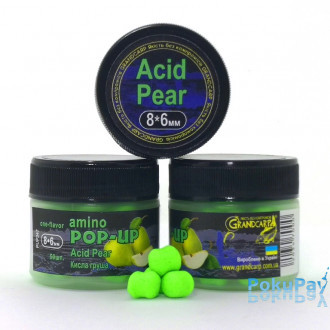 Бойли плаваючі Grandcarp Amino Pop-Up Acid Pear (Кисла Груша) 8x6mm 50шт (PUP347)
