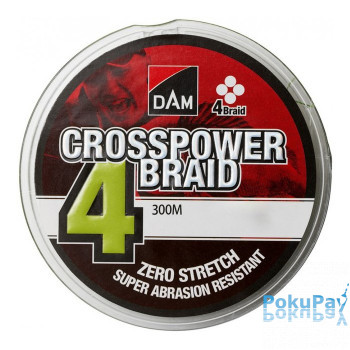 Шнур DAM Crosspower 4-Braid 300m 0.10mm 4.5kg green (65841)