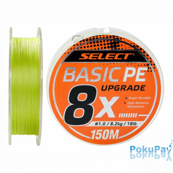 Шнур Select Basic PE 8x 150m Light Green #1.0/0.14mm 18lb/8.2kg