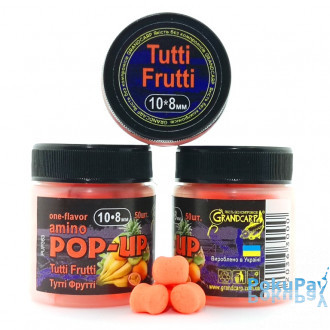 Бойли Grandcarp Amino POP-UP one-flavor Tutti Frutti (Тутті Фрутті) 10*8mm 50шт (PUP363)