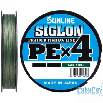 Шнур Sunline Siglon PE х4 300m темн-зеленый #1.0/0.171mm 16lb/7.7kg