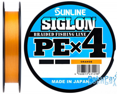 Шнур Sunline Siglon PE х4 150m помаранчевий #1.2/0.187mm 20lb/9.2kg