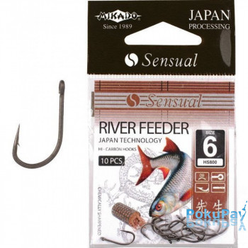Крючок Mikado Sensual River Feeder №12 10шт black nickel (HS800-12DB)