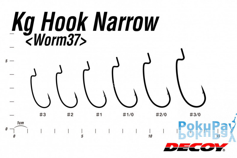 Гачок Decoy Worm37 Kg Hook Narrow 3/0, 7 шт