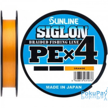 Шнур Sunline Siglon PE х4 300m оранжевый #1.7/0.223mm 30lb/13.0kg