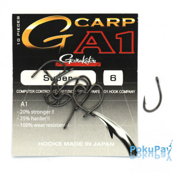 Гачки Gamakatsu G-Carp A1 Super NS Black №10 10шт (147176 1000)