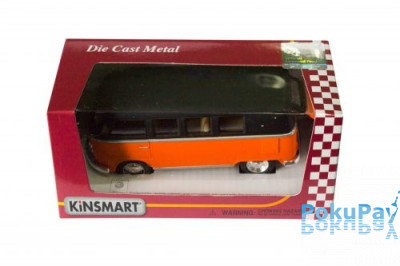 Автомодель Kinsmart (1:32) Volskwagen Classical Bus Matte 1962 Черно-оранжевая (KT5060WM)