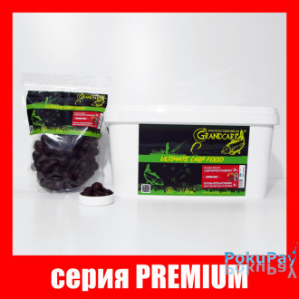 Бойли прикормочні розчинні Grandcarp Premium Liver, Pepper, Strawberry (Печінка, Перець, Полуниця) 24mm 1kg (BFS031)