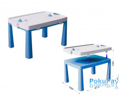 Пластиковий стіл Doloni з насадкою для аерохоккея (синій) (04580/1)