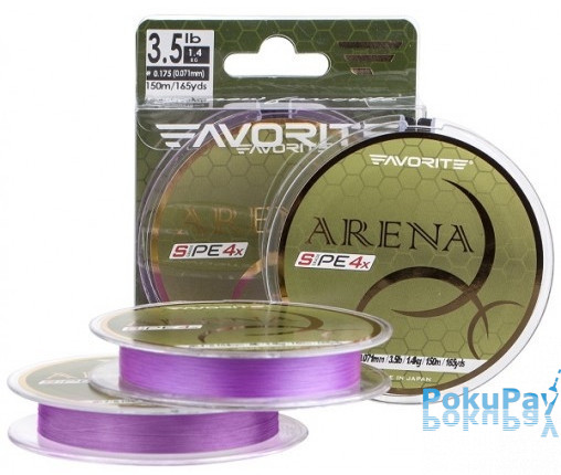 Шнур Favorite Arena PE Purple 4x 100m #0.2/0.076mm 2.1kg