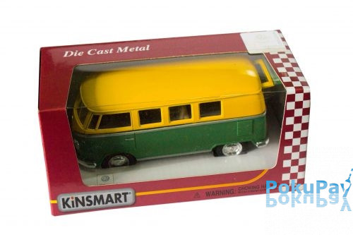 Автомодель Kinsmart (1:32) Volskwagen Classical Bus Matte 1962 Желто-зеленая (KT5060WM)
