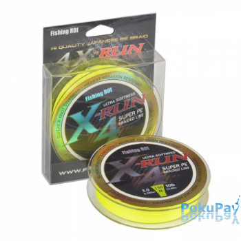 Шнур Fishing ROI X-Run Braid 4PE 150м 0,104мм  2.72кг цвет-Lemon Yellow